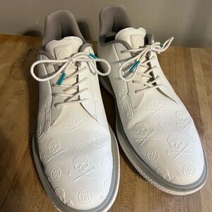 G/FORE White Embossed Skull Sneakers